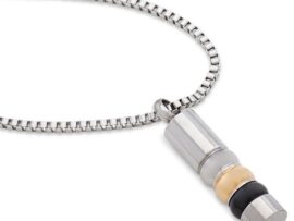 Stainless Steel - Multi-Coloured Cylinder Pendant - Model #074