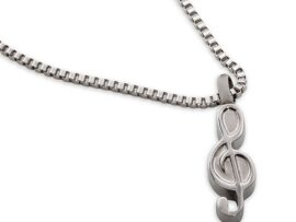 Stainless Steel - Treble Clef II Pendant - Model #072