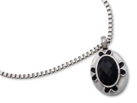 Stainless Steel - Oval Gem Pendant - Model #070