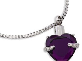 Stainless Steel - Purple Heart Pendant - Model #068
