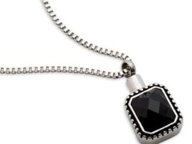 Stainless Steel - Square Gem Pendant - Model #065