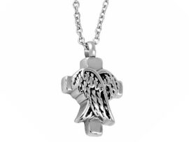 Stainless Steel - Angel Wing Cross Pendant - Model #042