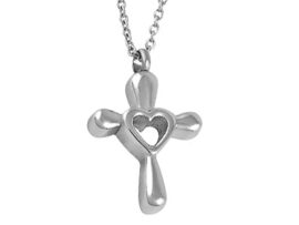 Stainless Steel - Heart Cross Pendant - Model #039