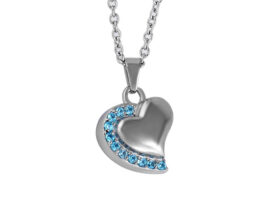 Stainless Steel - Crystal Heart Pendant - Model #035